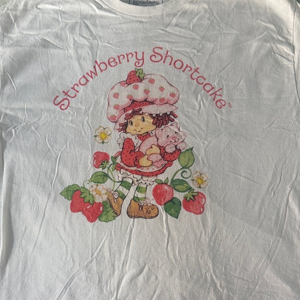 Strawberry Shortcake Graphic Tee Large Isaac Morris White Cartoon Shirt